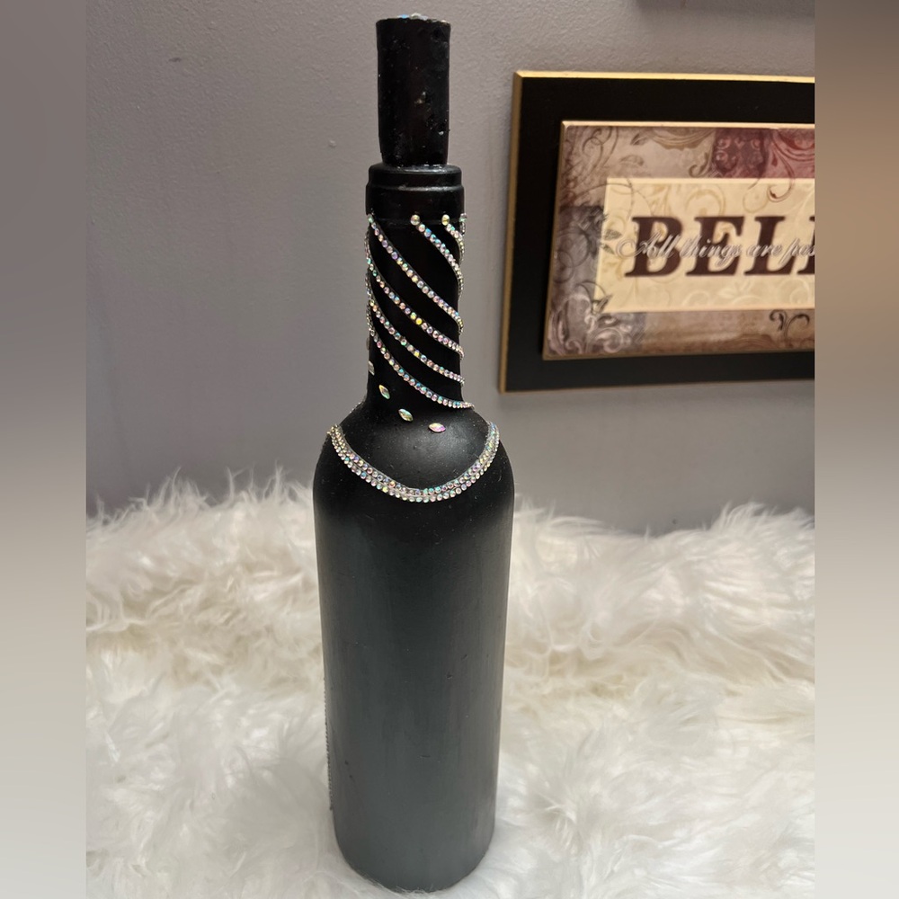 Beautiful Upcycled Rhinestone Bottle! - Picture 3 of 3